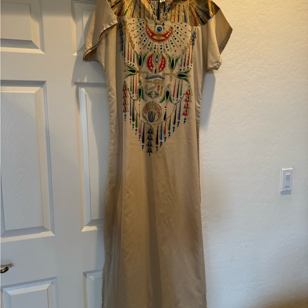 R.B. Egyptian style ankle length dress size small.